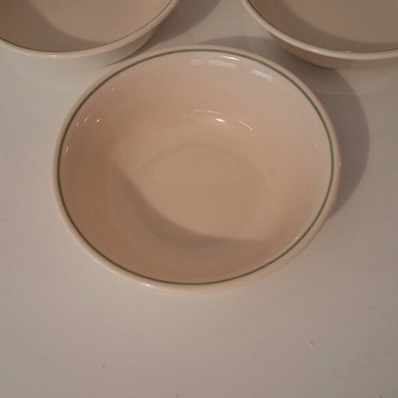 Corelle SANDSTONE with Green Stripe Set of 6 Soup/Cereal Bowls 6-1/4” - Picture 4 of 12